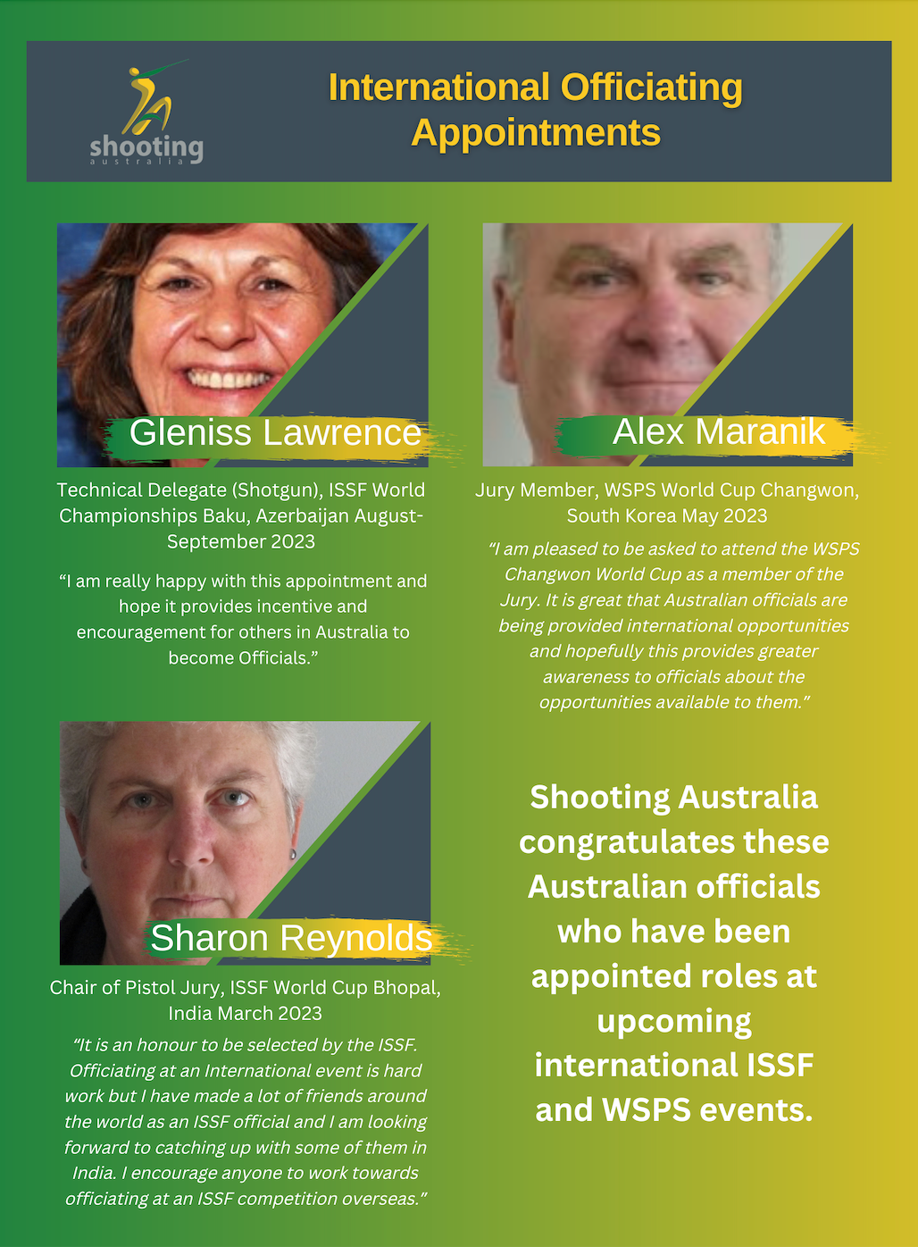 International Officiating Appointments for Australian Officials ...